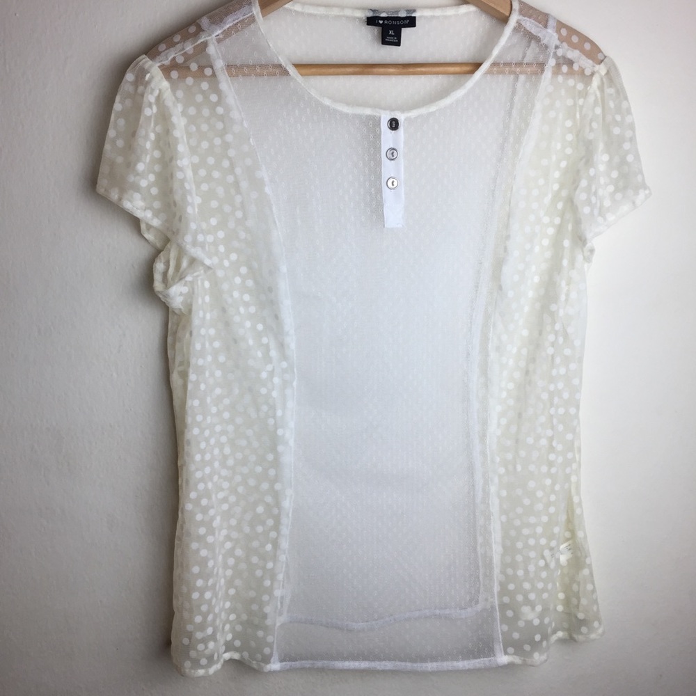 I❤️RONSON OFF WHITE & CREAM SHEER TOP